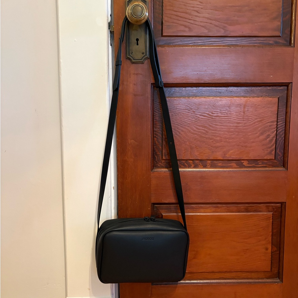 Elegant Black Monos Faux Leather Cross-Body or Shoulder Bag